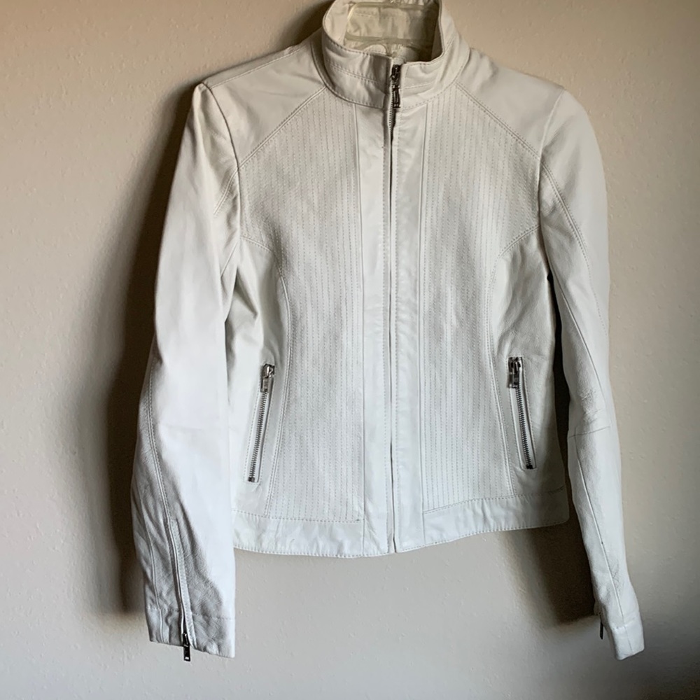 Wilson White Leather Jacket Size Small